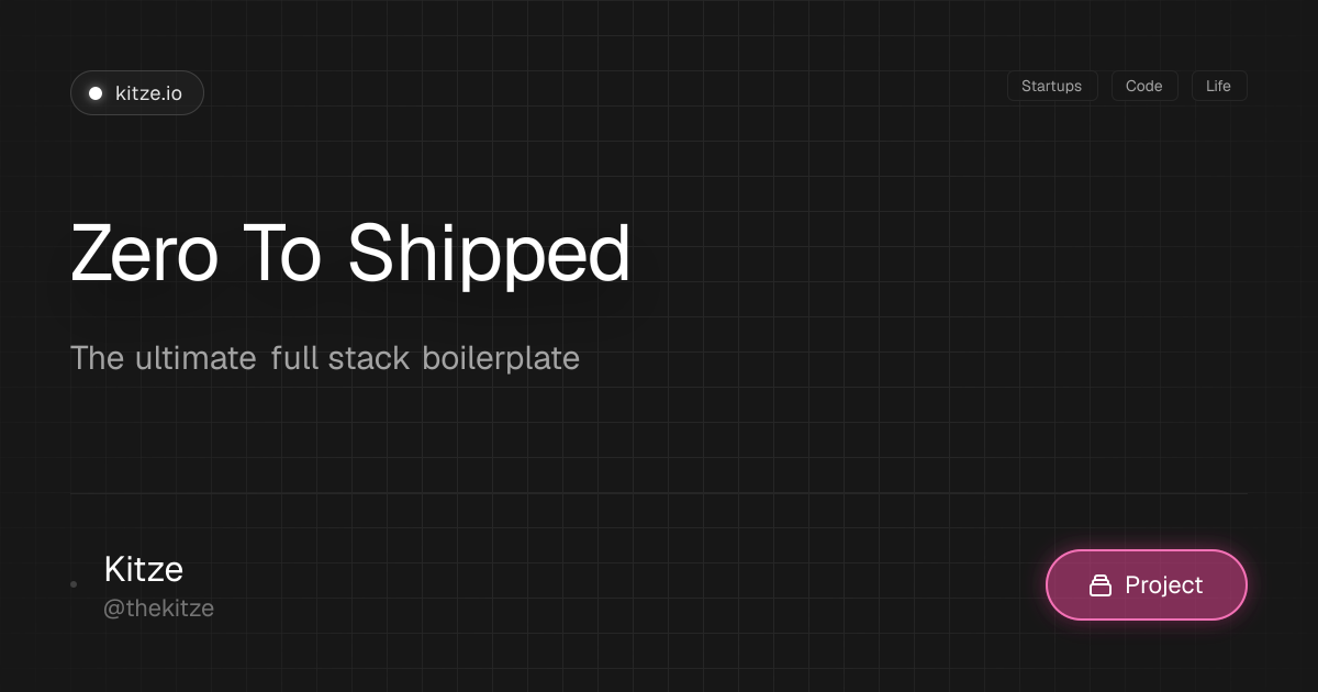 Zero to Shipped · Projects